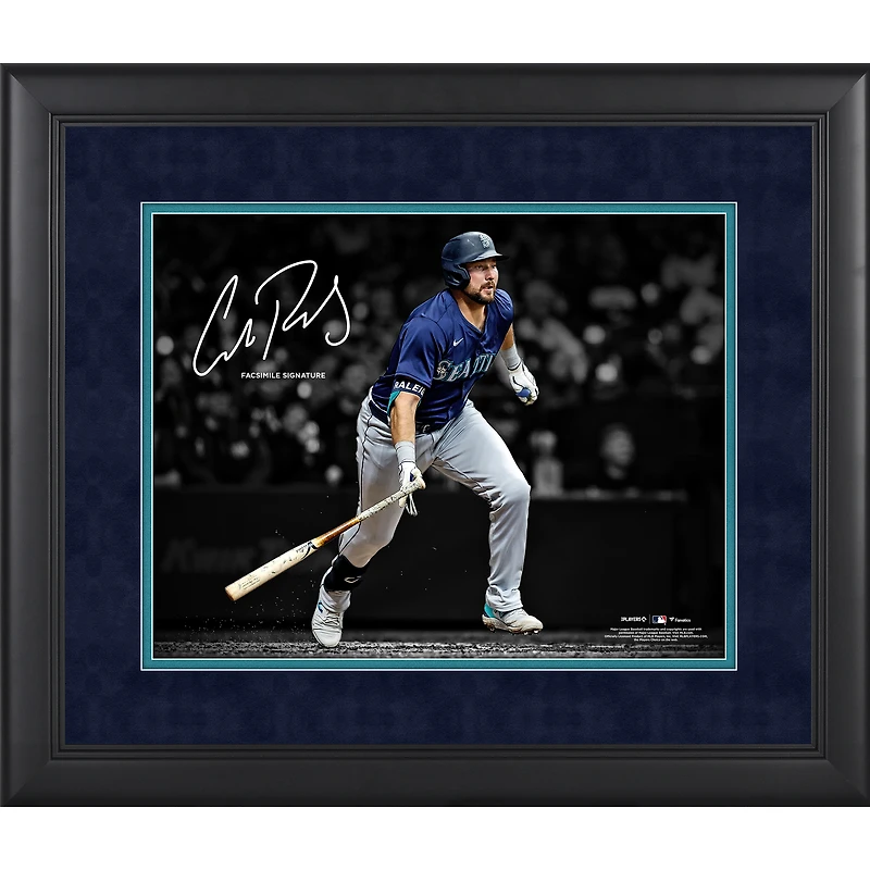 Cal Raleigh Seattle Mariners Facsimile Signature Framed 11" x 14" Spotlight Photograph