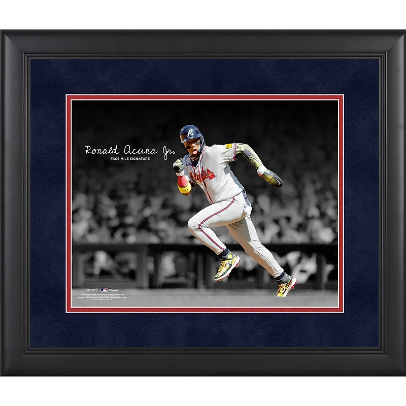 Ronald Acuña Jr. Atlanta Braves Facsimile Signature Framed 11" x 14" Spotlight Photograph