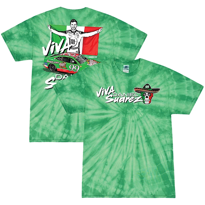 Men's Trackhouse Racing Team Collection Green Daniel Suarez Quaker State Tie-Dye Throwback Car T-Shirt