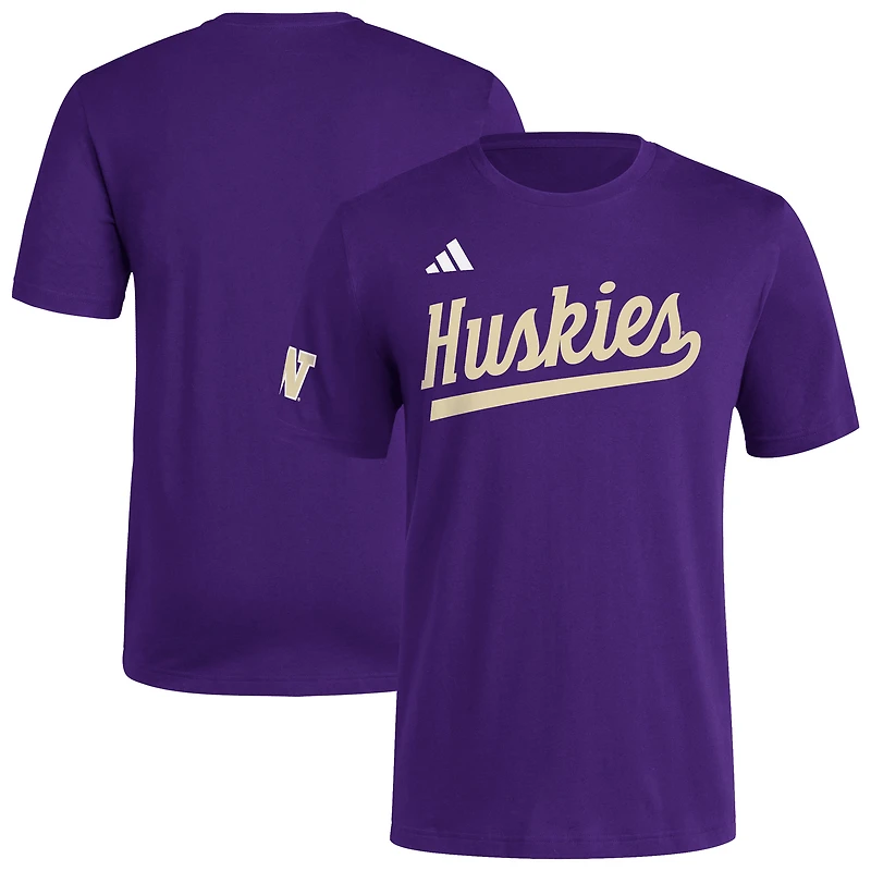 Men's adidas  Purple Washington Huskies Fresh Wordmark T-Shirt