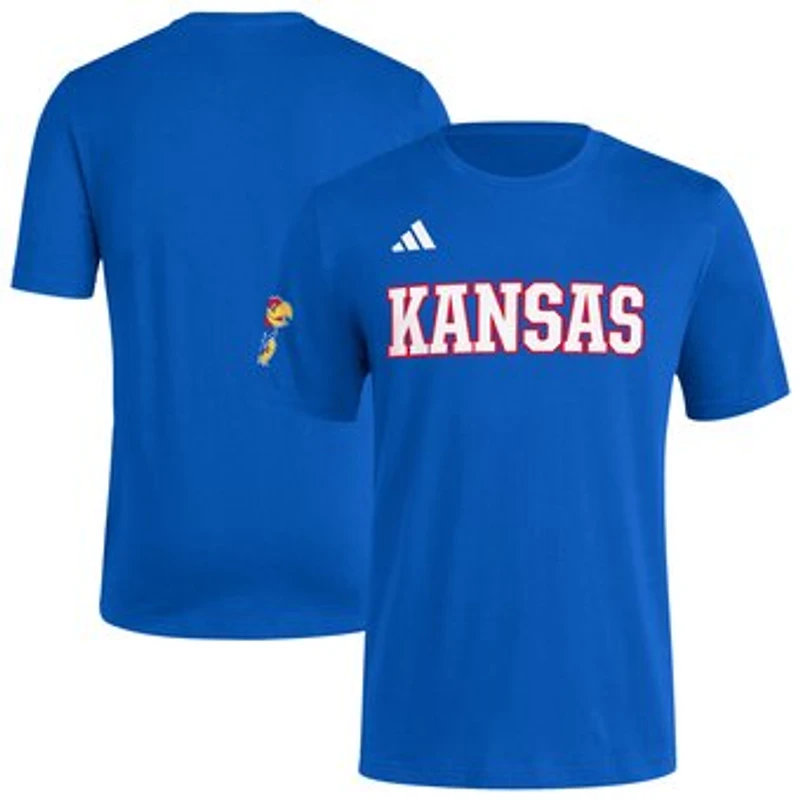 Men's adidas Royal Kansas Jayhawks Fresh Wordmark T-Shirt