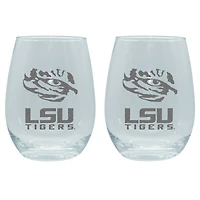 The Memory Company LSU Tigers 2-Pack 15oz. Stemless Wine Glass Set