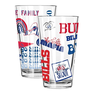 The Memory Company Buffalo Bills 2-Pack 16oz. Pint Glass Loco Design Set