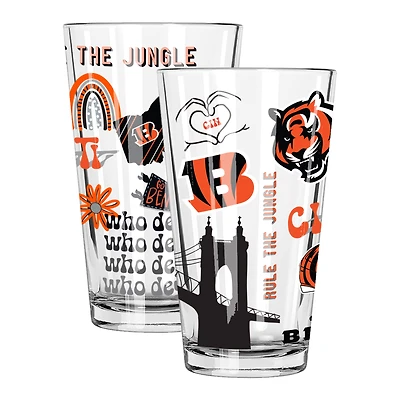 The Memory Company Cincinnati Bengals 2-Pack 16oz. Pint Glass Loco Design Set