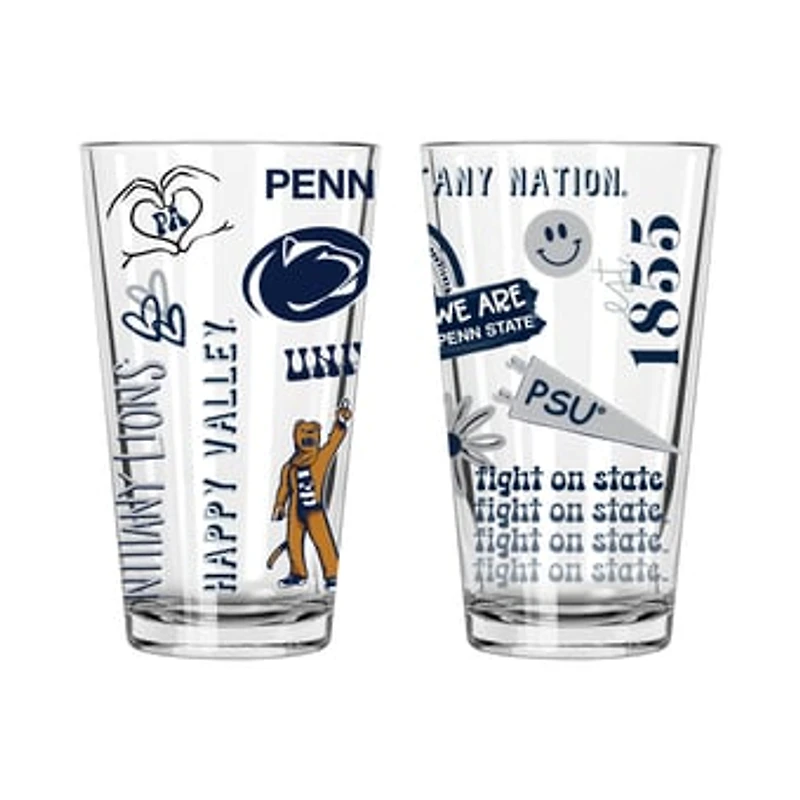 The Memory Company Penn State Nittany Lions 2-Pack 16oz. Pint Glass Loco Design Set
