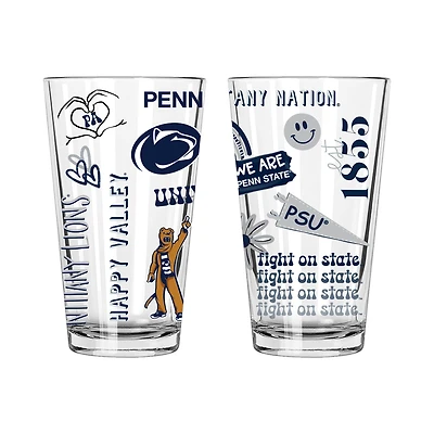 The Memory Company Penn State Nittany Lions 2-Pack 16oz. Pint Glass Loco Design Set