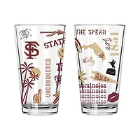 The Memory Company Florida State Seminoles 2-Pack 16oz. Pint Glass Loco Design Set