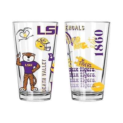 The Memory Company LSU Tigers 2-Pack 16oz. Pint Glass Loco Design Set