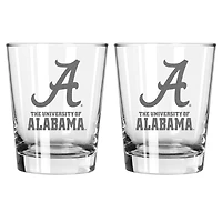 The Memory Company Alabama Crimson Tide 2-Pack 15oz. Double Old Fashioned Glass Set
