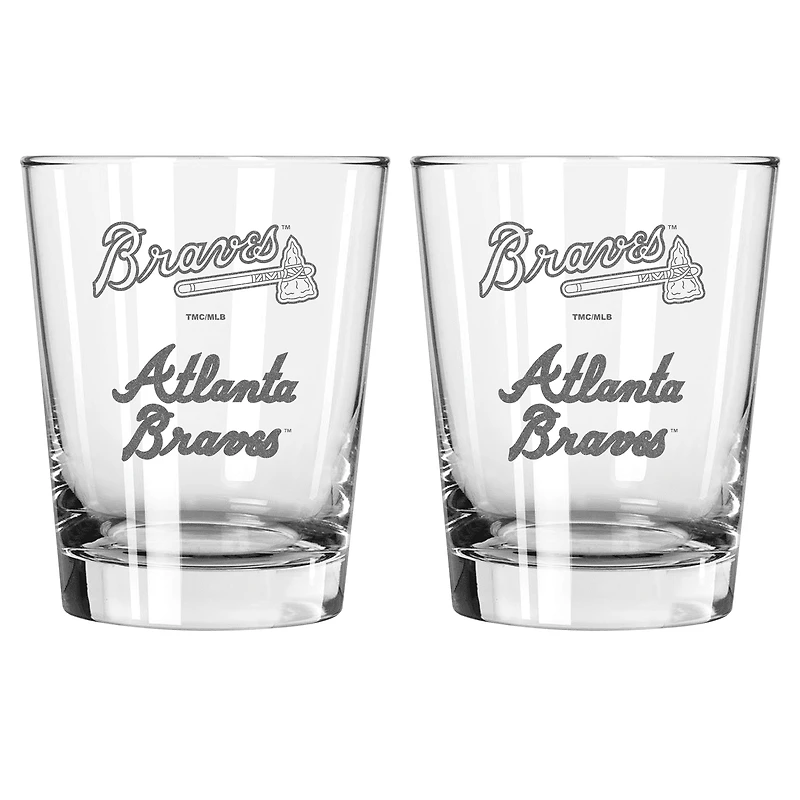 The Memory Company Atlanta Braves 2-Pack 15oz. Double Old Fashioned Glass Set