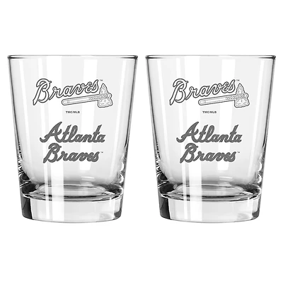 The Memory Company Atlanta Braves 2-Pack 15oz. Double Old Fashioned Glass Set