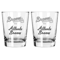The Memory Company Atlanta Braves 2-Pack 15oz. Double Old Fashioned Glass Set