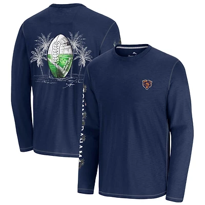 Men's Tommy Bahama  Navy Chicago Bears Oasis Endzone Lux Long Sleeve T-Shirt