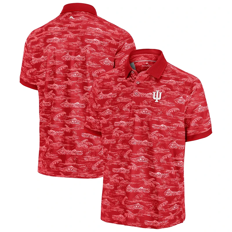 Men's Tommy Bahama Crimson Indiana Hoosiers Sport Bay View IslandZone Polo