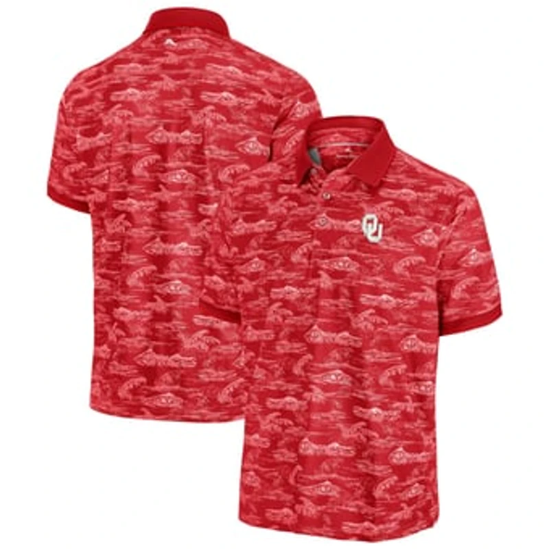 Men's Tommy Bahama Crimson Oklahoma Sooners Sport Bay View IslandZone Polo