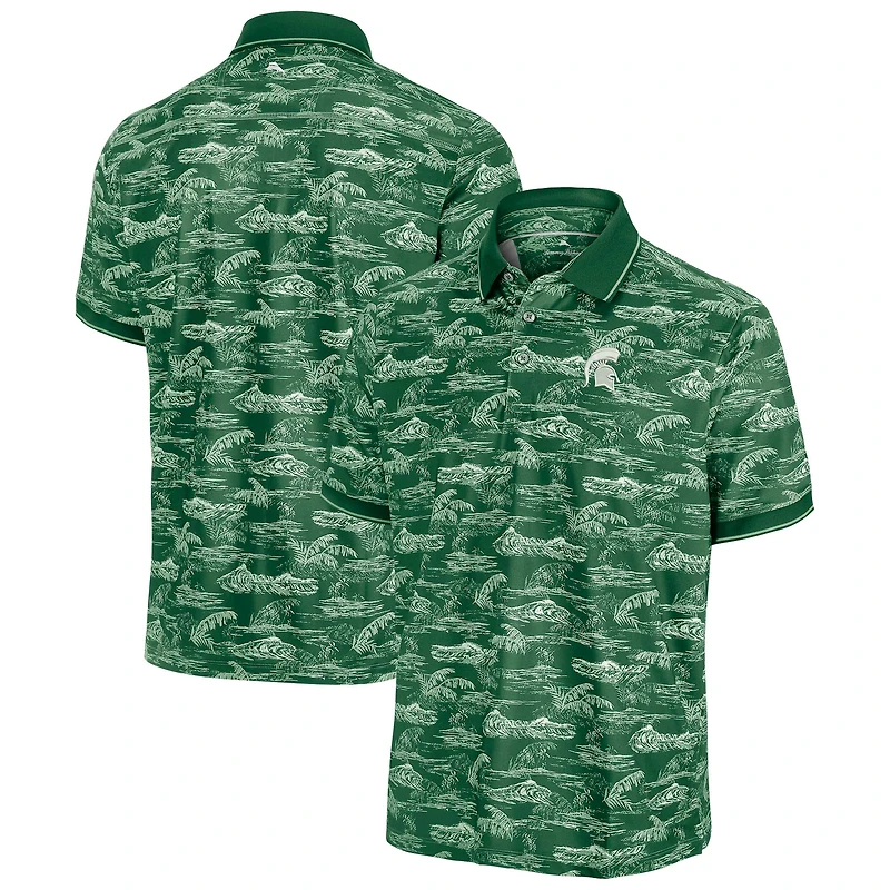 Men's Tommy Bahama Green Michigan State Spartans Sport Bay View IslandZone Polo