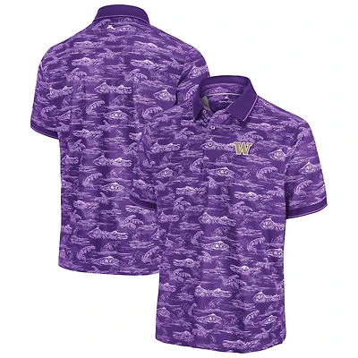 Men's Tommy Bahama Purple Washington Huskies Sport Bay View IslandZone Polo