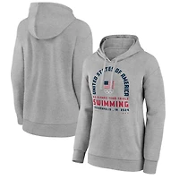 Women's Gray USA Swimming 2024 U.S. Olympic Team Trials Arch Pullover Hoodie