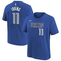 Youth Nike Kyrie Irving Blue Dallas Mavericks Icon Name & Number T-Shirt