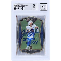 Justin Herbert Los Angeles Chargers Autographed 2020 Panini Select #144 Beckett Fanatics Witnessed Authenticated Rookie Card with "2020 OROY" Inscription