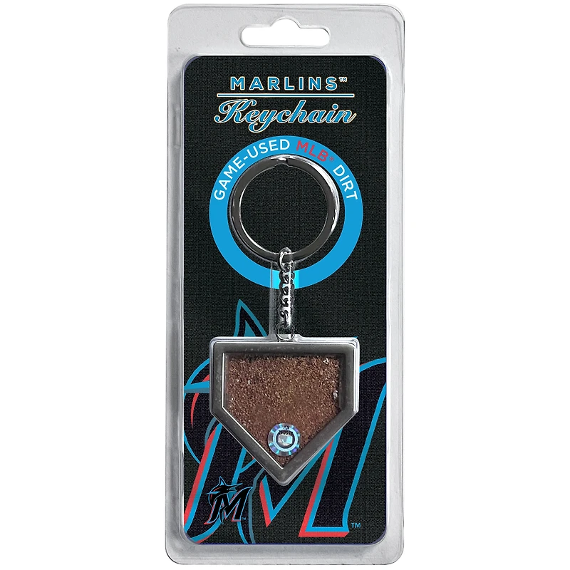 Miami Marlins Dirt Key Chain - Filled with Game-Used Dirt from a Home Game
