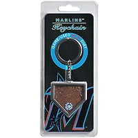 Miami Marlins Dirt Key Chain - Filled with Game-Used Dirt from a Home Game