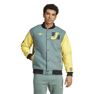 Men's adidas Green Jamaica National Team Varsity Pack Full-Snap Jacket