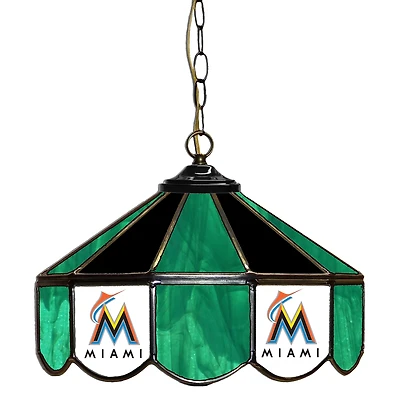 Miami Marlins 14" Team Logo Glass Pub Lamp