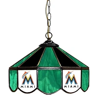 Miami Marlins 14" Team Logo Glass Pub Lamp