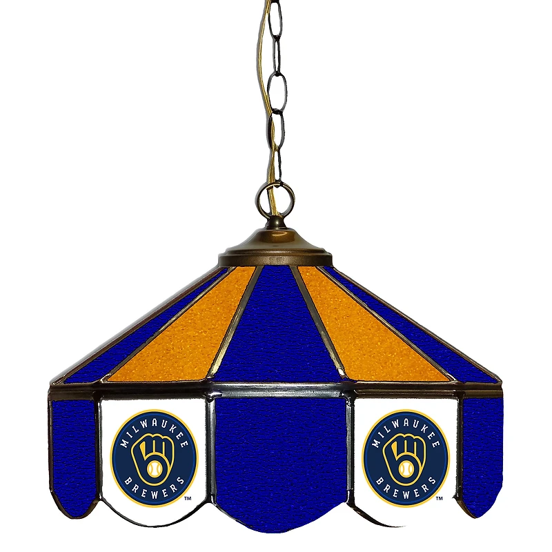 Milwaukee Brewers 14" Team Logo Glass Pub Lamp