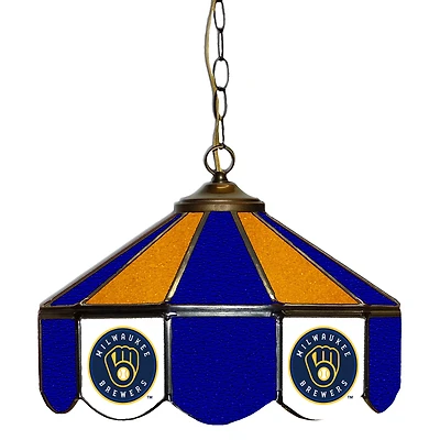 Milwaukee Brewers 14" Team Logo Glass Pub Lamp