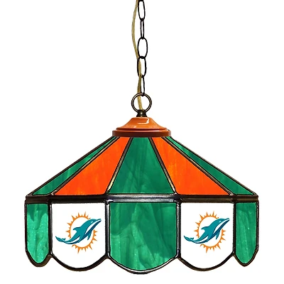 Miami Dolphins 14" Team Logo Glass Pub Lamp