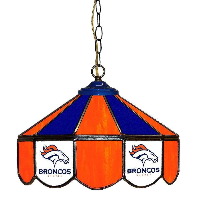 Denver Broncos 14" Team Logo Glass Pub Lamp