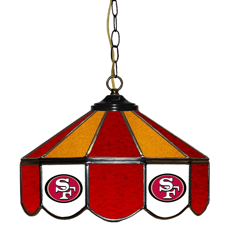 San Francisco 49ers 14" Team Logo Glass Pub Lamp