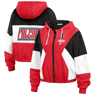 Women's WEAR by Erin Andrews Red/Black Atlanta Falcons Color Block Full-Zip Windbreaker Jacket