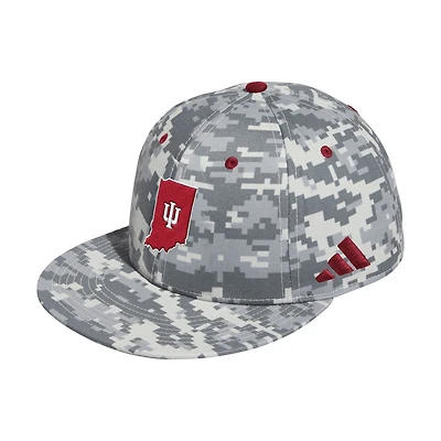 Men's adidas  Camo Indiana Hoosiers On-Field Fitted Baseball Hat