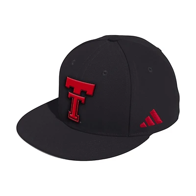 Men's adidas  Black Texas Tech Red Raiders On-Field Fitted Baseball Hat