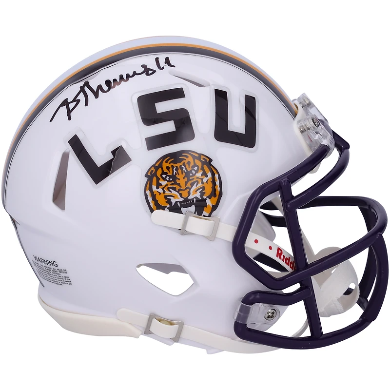 Brian Thomas Jr LSU Tigers Autographed White Riddell Speed Mini Helmet