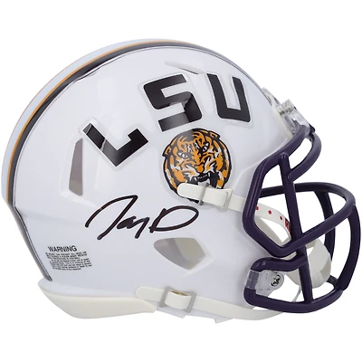 Jayden Daniels LSU Tigers Autographed White Riddell Speed Mini Helmet
