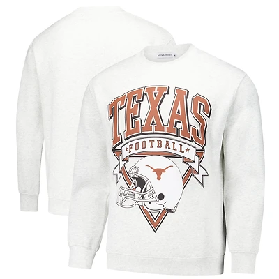Unisex Established & Co.  Ash Texas Longhorns Vintage Crest Pullover Sweatshirt