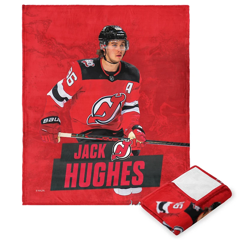The Northwest Group Jack Hughes New Jersey Devils 50" x 60" Player Silk Touch Throw Blanket