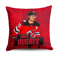 The Northwest Group Jack Hughes New Jersey Devils 18" x 18" Player Printed Throw Pillow