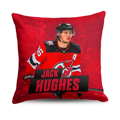 The Northwest Group Jack Hughes New Jersey Devils 18" x 18" Player Printed Throw Pillow