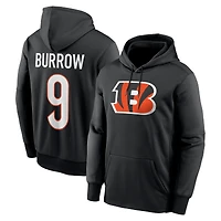 Men's Nike Joe Burrow Black Cincinnati Bengals Player Name & Number Therma Hoodie