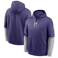 Men's Nike Purple Kansas State Wildcats 2024 Sideline Club Fleece Pullover Hoodie