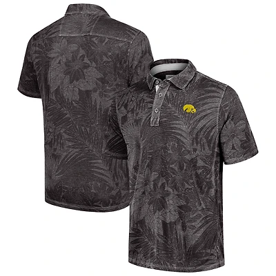 Men's Tommy Bahama Black Iowa Hawkeyes Sport Santiago Paradise Polo