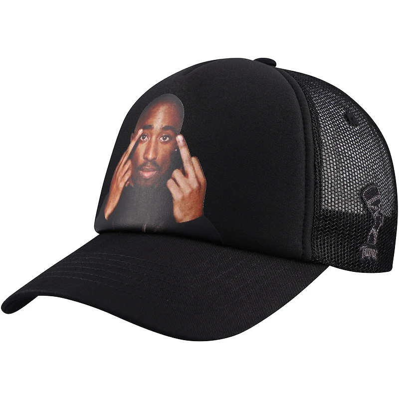 Men's Black Tupac Shakur Icon II Trucker Adjustable Hat