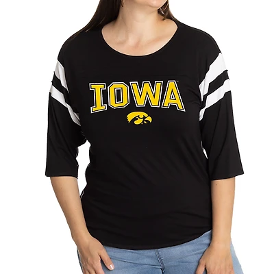 Women's Black Iowa Hawkeyes Abigail Jersey T-Shirt