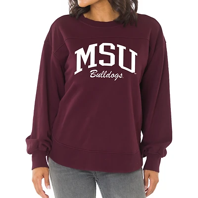 Women's  Maroon Mississippi State Bulldogs Yvette Pullover Sweatshirt