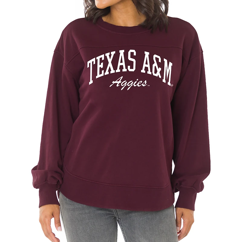Women's  Maroon Texas A&M Aggies Yvette Pullover Sweatshirt